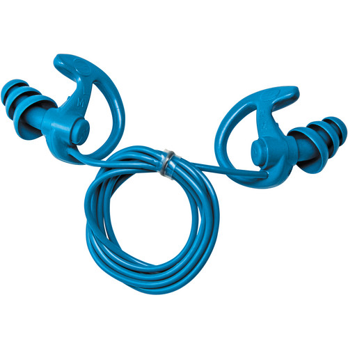 SureFire EP9 Sonic Defenders Cobalt Max Full-Block Metal Detectable Earplugs, triple flanged design, reusable