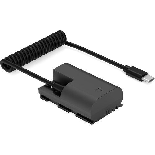 SWIT LP-E6P Dummy Battery with Coiled USB-C Cable for Canon & Blackmagic Cameras (8.4V 3A)