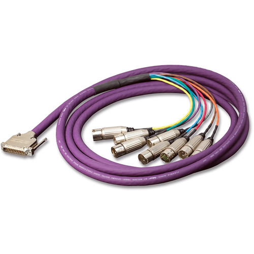 Switchcraft StudioPatch Series DB25 to 4 XLR Female & 4 XLR Male Breakout Cable for Analog or AES/EBU Digital Audio (Yamaha Pinout 2')