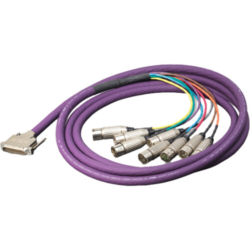Switchcraft StudioPatch Series DB25 to 8 XLR Female Breakout Cable for Analog or AES/EBU Digital Audio (Tascam Pinout 10')