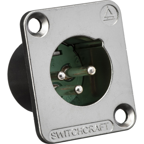 Switchcraft DE Series 3-Pin XLR Male Panel-Mount Connector (Nickel Finish Silver Contacts)