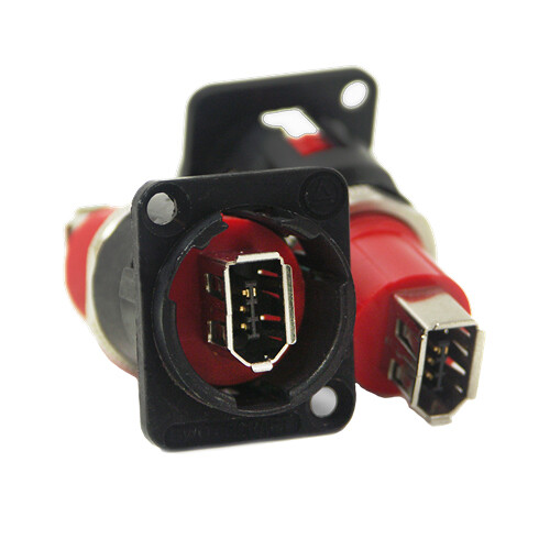 Switchcraft EHFWX2BX EH Series Firewire Female Panel Mount Feedthru Adapter (Black)