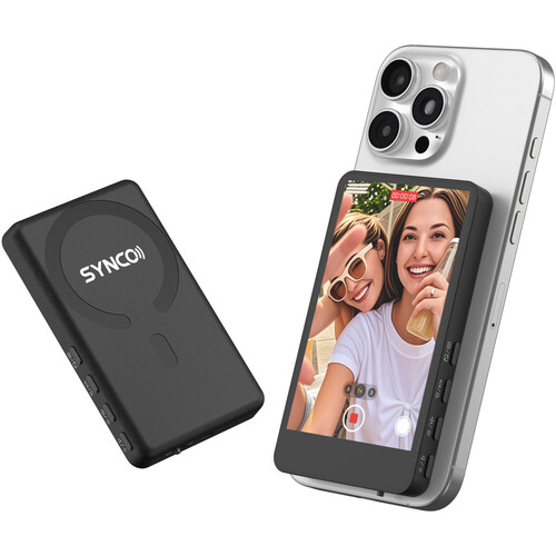 Synco XView M4 Selfie Monitor Screen for Phone Vlogging (Black)