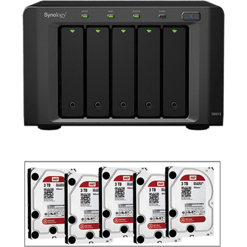 Synology 15TB (5 x 3TB) DiskStation DX513 5Bay Expansion Unit
