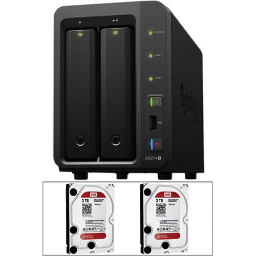 Synology 4TB (2 x 2TB) DS214+ DiskStation 2-Bay NAS Server Kit