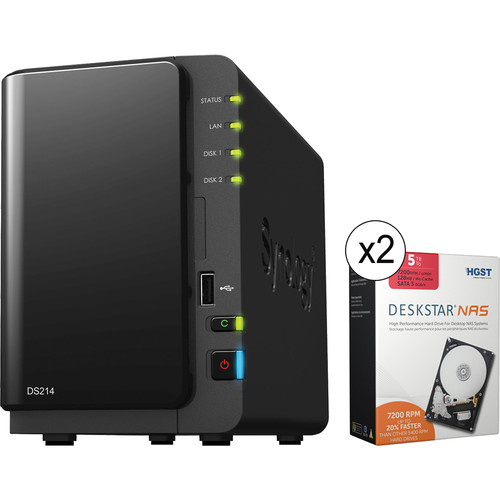 Synology DiskStation DS214 10TB (2 x 5TB) 2-Bay NAS Server Kit
