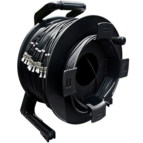 Tactical Fiber Systems DuraTAC Armored SM Tactical Fiber Cable & Reel with 12 ST Connectors (1000')