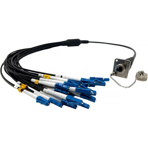 Tactical Fiber Systems 24 Fiber MPO Magnum Chassis Socket with 24 LC Breakouts (3')
