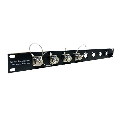 Tactical Fiber Systems Patch Panel with 4 Magnum Duo Chassis Connectors with LC Breakouts (2 Fibers)
