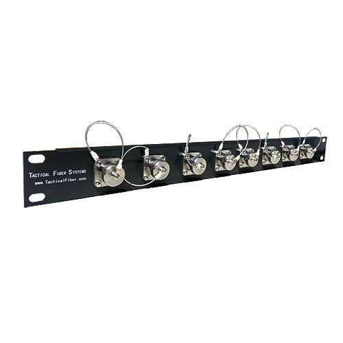 Tactical Fiber Systems Patch Panel with 8 Magnum Duo Chassis Connectors with LC Breakouts (2 Fibers)