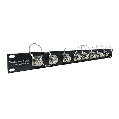 Tactical Fiber Systems Patch Panel with 8 Magnum Quad Chassis Connectors with LC Breakouts (4 Fibers)