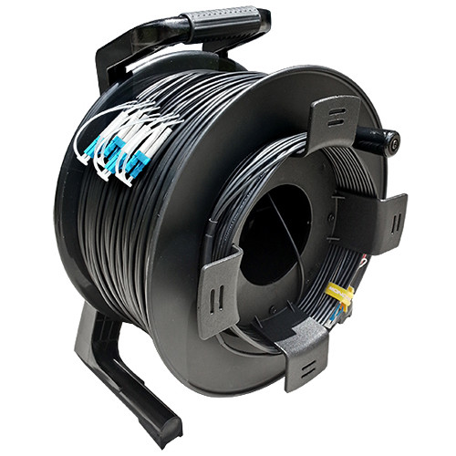 Tactical Fiber Systems DuraTAC Armored SM Tactical Fiber Cable & Reel with 8 LC Connectors (750')