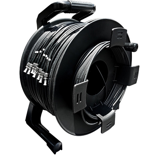 Tactical Fiber Systems DuraTAC Armored SM Tactical Fiber Cable & Reel with 8 ST Connectors (250')
