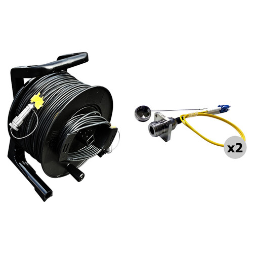 Tactical Fiber Systems DuraTAC Armored Cable & Reel with Magnum Duo Chassis Connector Kit (1000')