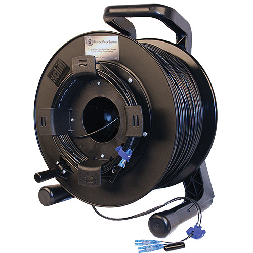 Tactical Fiber Systems DuraTAC Armored SM Tactical Fiber Cable & Reel with 4 LC Connectors (500')