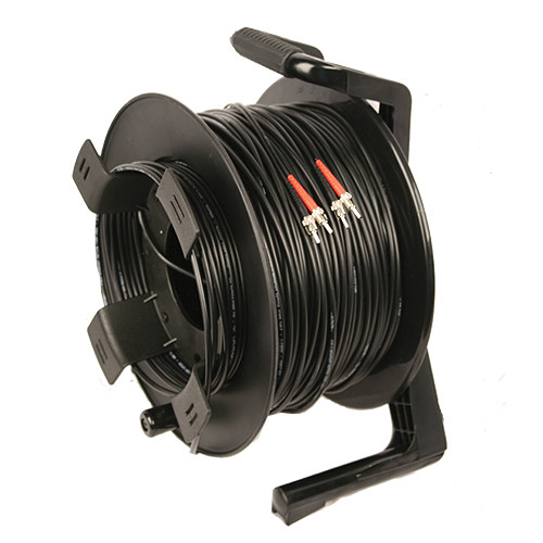 Tactical Fiber Systems DuraTAC Armored SM Tactical Fiber Cable & Reel with 4 ST Connectors (250')