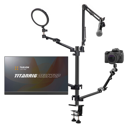 TARION TitanRig Desktop 4-in-1 Desktop Mount Stand for Camera Mic Laptop and Light