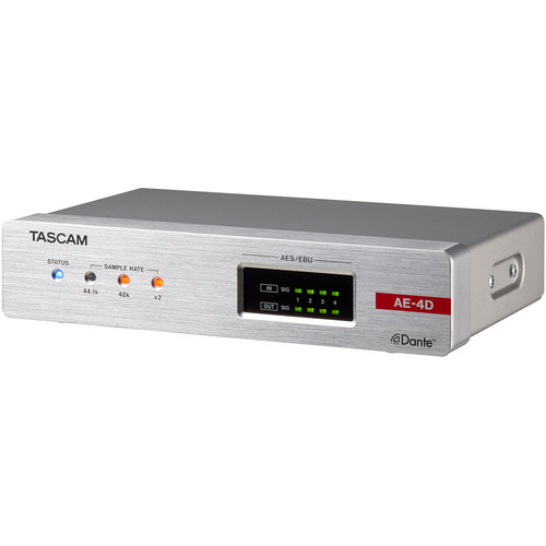 TASCAM AE-4D AES/EBU Input/Output Dante Converter with Built-In DSP Mixer