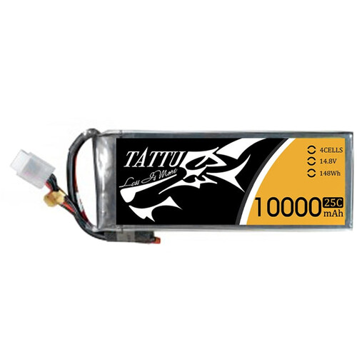 Tattu 4-Cell 14.8V LiPo Battery Pack without Plug (10000mAh)