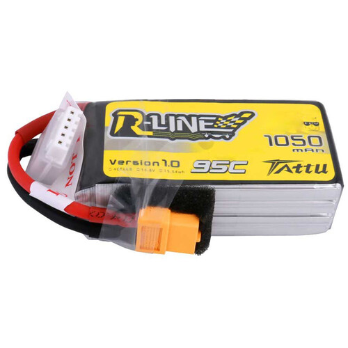 Tattu R-Line 4-Cell 14.8V LiPo Battery Pack with XT60 Plug (1050mAh)