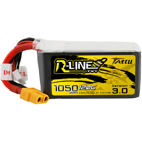 Tattu R-Line 6-Cell 22.2V LiPo Battery Pack with XT60 Plug Version 3.0 (1050mAh)