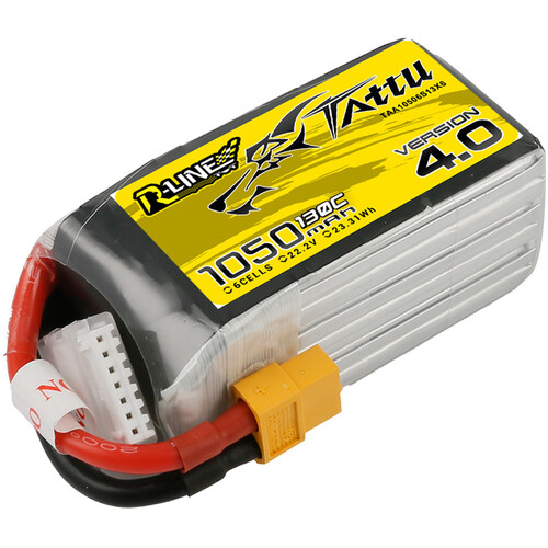 Tattu R-Line 6-Cell 22.2V LiPo Battery Pack with XT60 Plug Version 4.0 (1050mAh)