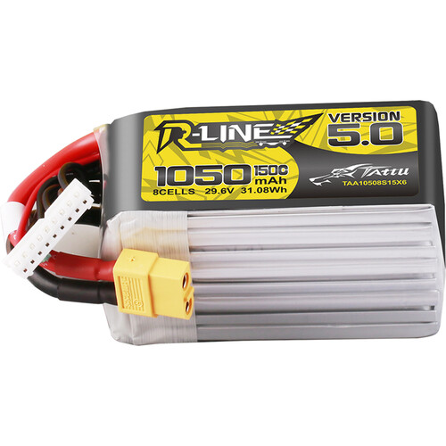 Tattu R-Line 8-Cell 29.6V LiPo Battery Pack with XT60 Plug Version 5.0 (1050mAh)