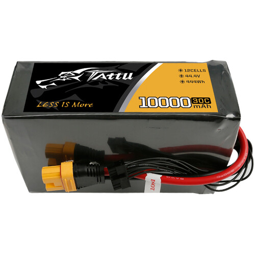 Tattu 12-Cell 44.4V LiPo Battery Pack with AS150U Plug (10000mAh)