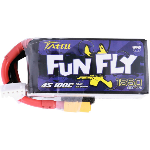 Tattu FunFly 4-Cell 14.8V LiPo Battery Pack with XT60 Plug (1550mAh)