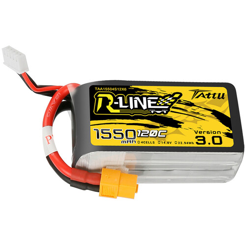 Tattu R-Line 4-Cell 14.8V LiPo Battery Pack with XT60 Plug Version 3.0 (1550mAh)