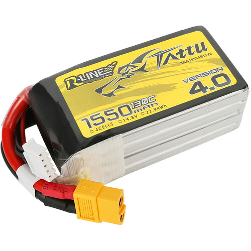 Tattu R-Line 4-Cell 14.8V LiPo Battery Pack with XT60 Plug Version 4.0 (1550mAh)