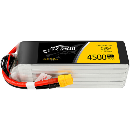 Tattu 6-Cell 22.2V LiPo Battery Pack (4500mAh XT60)