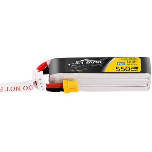 Tattu 3-Cell 11.4V LiPo Long Battery Pack (550mAh XT30)