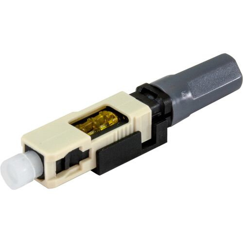 TechLogix Networx ECOConnector Multimode (OM1) SC Fiber Optic Click-On Connector (UPC 100-Pack Beige)