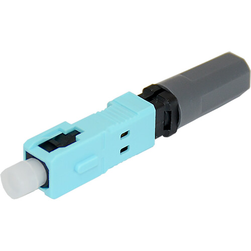 TechLogix Networx ECOConnector Multimode SC Fiber Optic Click-On Connector (UPC Aqua)