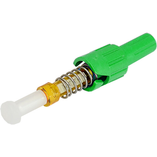 TechLogix Networx ECOConnector Single-Mode Zip-Cord ST Fiber Optic Click-On Connector (APC 100-Pack Green)