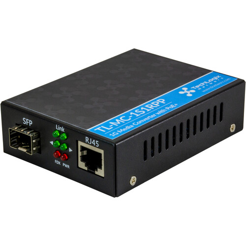 TechLogix Networx TL-MC-1S1RPP Fiber-Based Media Converter with PoE+