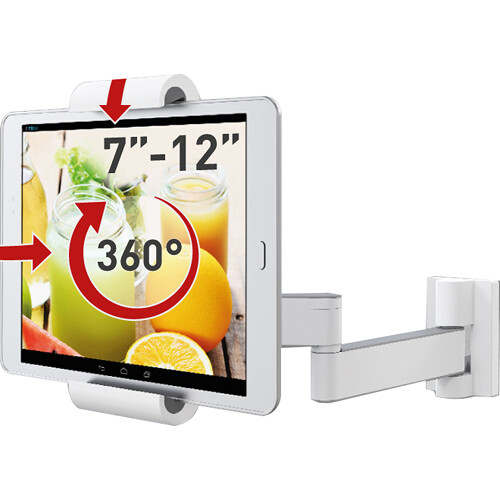 TechProtectus T54 Barkan Full Motion Wall & Cabinet Mount for Tablet (White)