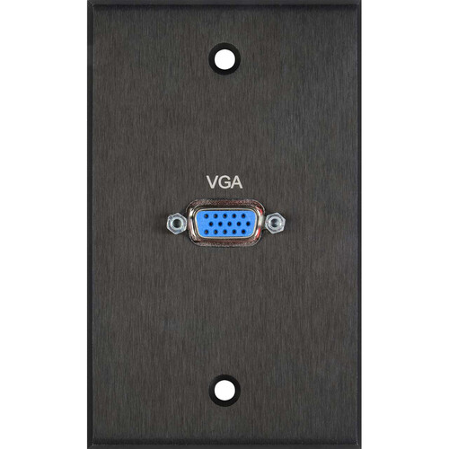 TecNec Board Room 1-Gang Wall Plate with 15-Pin VGA Connector (Black)