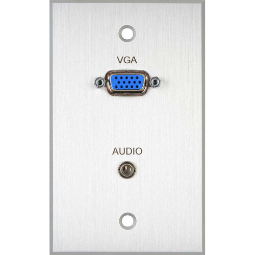 TecNec Board Room 1-Gang Wall Plate with Female 15-Pin VGA & Female 3.5mm Stereo Jack (Clear)