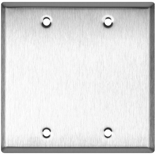 TecNec 2-Gang Blank Wall Plate (Stainless Steel)