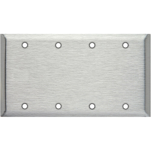 TecNec 4-Gang Blank Wall Plate (Anodized Clear)