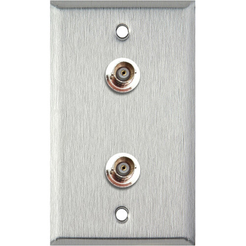 TecNec 1-Gang Wall Plate with 2 BNC Female Connectors (Black)