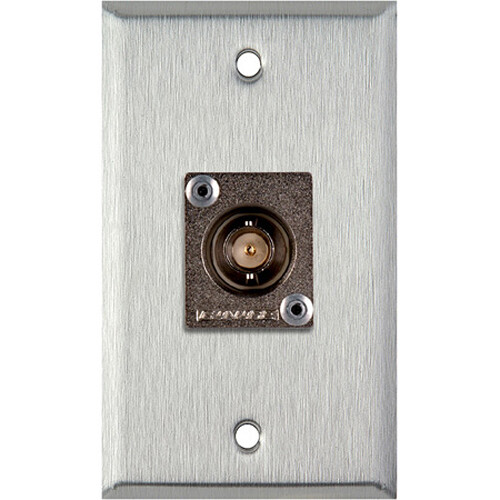 TecNec 1-Gang Wall Plate with Canare 12G-SDI BNC Female Connector (Black Anodized Aluminum)