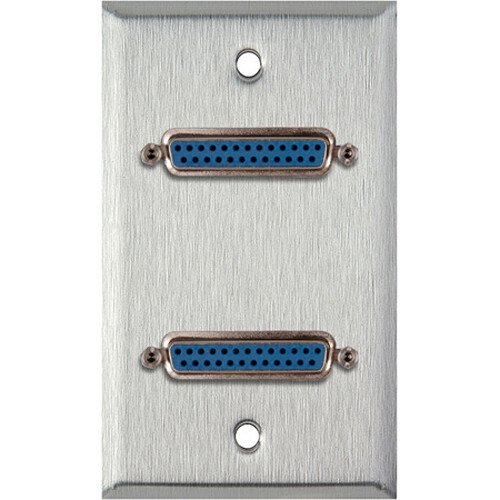 My Custom Shop Dual 25-Pin D-Sub Wall Plate (Black Anodized)