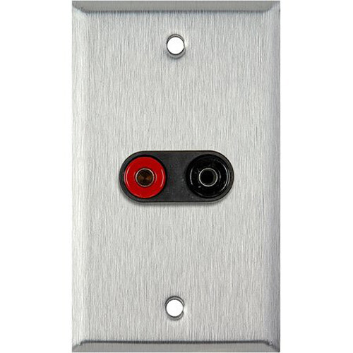 TecNec 1-Gang Wall Plate with Dual Banana Jacks