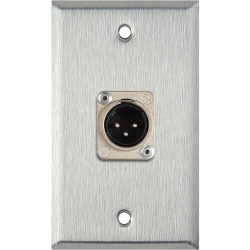 TecNec 1-Gang Wall Plate with 3-Pin XLR Male Connector (White Lexan)