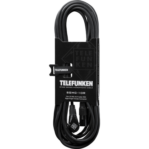 Telefunken SGMC-10R Stage Series Microphone Cable with Right-Angle Female XLR Connector (32.8')