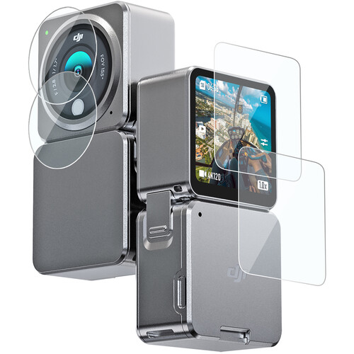 TELESIN Power Combo Protector Set for DJI Action 2 (2 x Lens Films 2 x Screen Films)