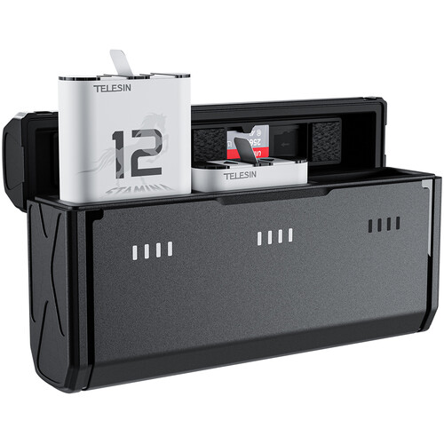 TELESIN Pocket-Size 3-Slot Charger Box & 2 Stamina Batteries Kit for GoPro HERO12/11/10/9